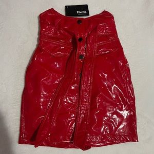 Red Pleather Skirt